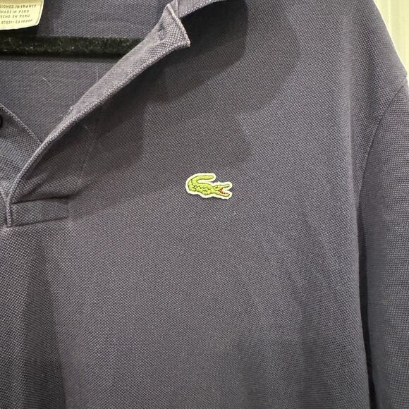 LACOSTE Men's Short Sleeve Polo Shirt Size 6 Alligator Logo Vintage - Picture 4 of 6